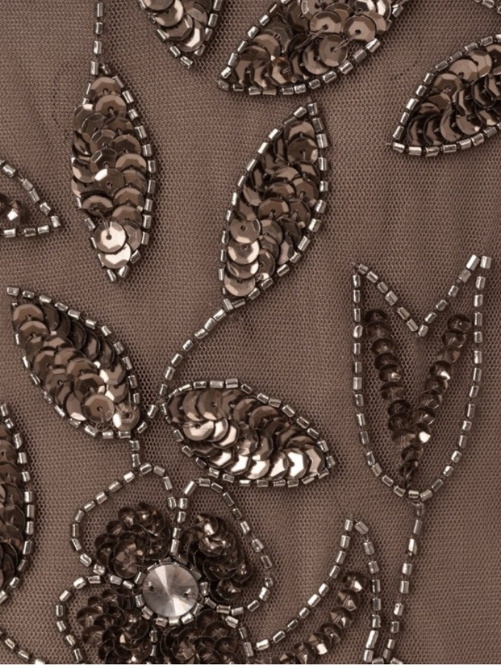 Adrianna Papell Dress SZ 6 Lead Brown Beaded Sequin Gown Formal Evening NWT MOB - Picture 6 of 11